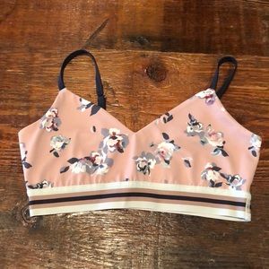 NWT beyond yoga one more stripe floral bra M